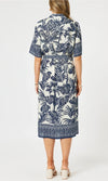 Gordon Smith Palm Cove Print Button Dress - Navy Multi