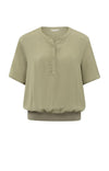 YAYA Woven Polo - Soft Green