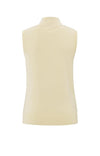 Yaya Sleeveless sweater with block stripes and half-zip-Humus Beige Dressin