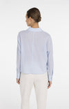 YAYA Blouse with Diagonal Seams & Button Details - Light Blue