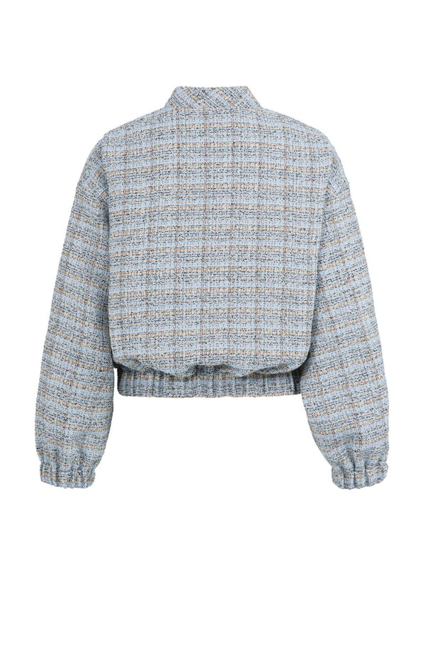YAYA Short Woven Boucle Jacket - Ice Blue Dessin