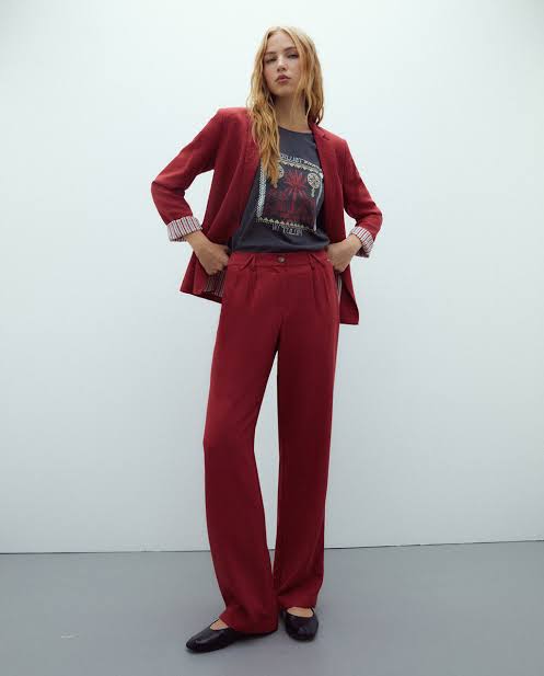 Andam trouser Red-107