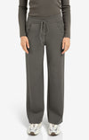 YAYA Wide Leg Jersey Trousers - Dark Night Grey