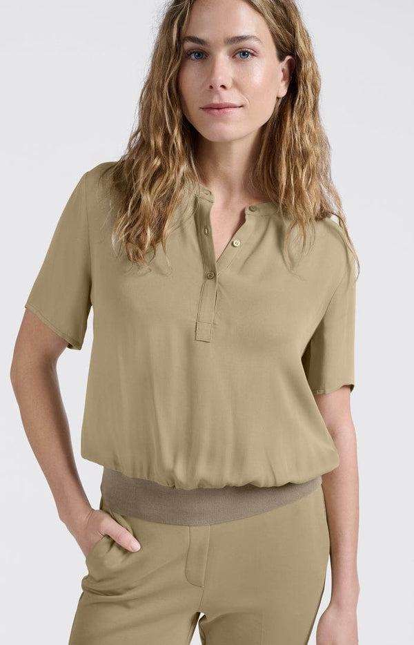YAYA Woven Polo - Soft Green