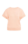 YAYA Short Sleeve Sweater with Stitch Details-Peach Palazzo Orange