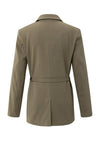 YAYA Loose Fit Blazer With Belt Detail - Caspers Brownish Green