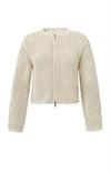 YAYA Mesh Stitch Cardigan - Twill Beige