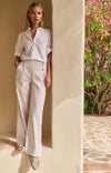YAYAShort Roll- Up Sleeve Blouse With Collar