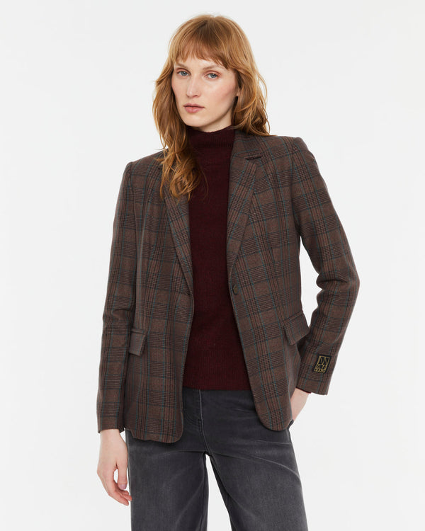ANDAM Plaid Blazer - Bordeaux