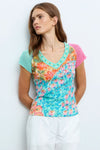 Aldo Martins Floral Print T-Shirt with Collar - Multicolour