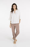 YAYA Oversized Blouse with Batwing Sleeves & Pleats