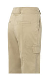 Yaya High waist cargo trousers with slim legs and pockets-Safari