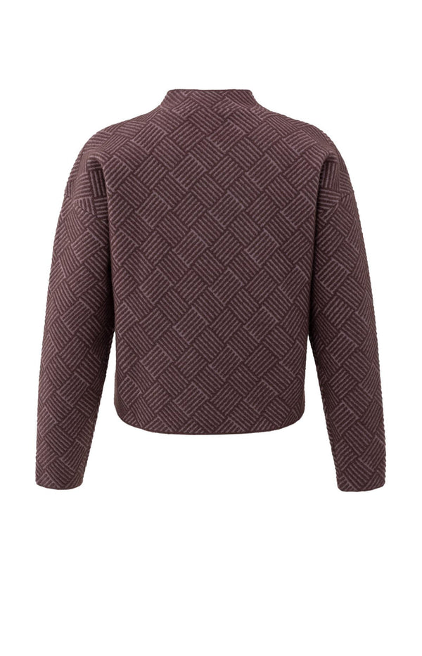 YAYA Jacquard Sweater - Fudge Purple Dessin