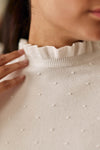 La Petite Etoile High Neck Sweater - White
