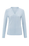YAYA V-neck Top - Gray Dawn Blue