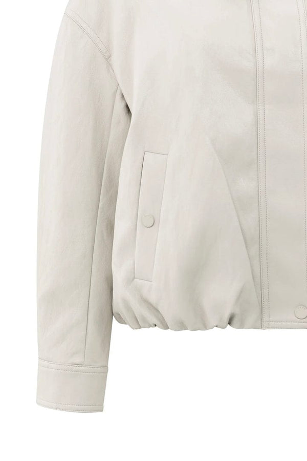 YAYA Faux Leather Jacket with Baloo - Chalk White