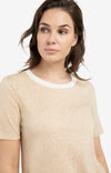 YAYA T-shirt with contrasting ribbed trim - Melange