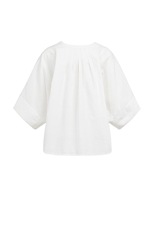YAYA Oversized Blouse with Batwing Sleeves & Pleats