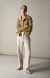 YAYA Short Woven Oversized Jacket - Khaki Green