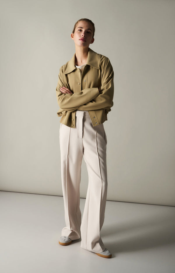 YAYA Short Woven Oversized Jacket - Khaki Green