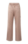 Yaya Satin cargo trousers with wide legs and pocket details Dusty Pink