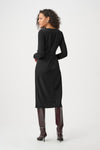 Joseph Ribkoff Midi Wrap Dress With Buttons - Black