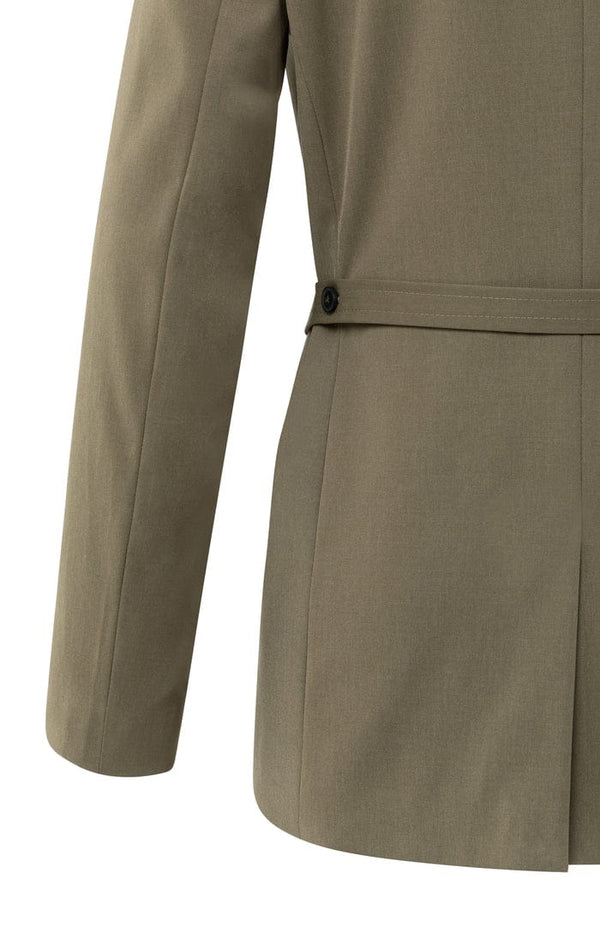 YAYA Loose Fit Blazer With Belt Detail - Caspers Brownish Green