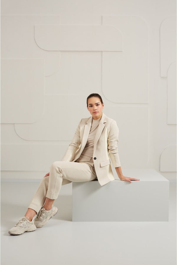 YAYA – Nohavice Scuba - Aluminium beige