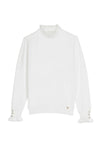 La Petite Etoile High Neck Sweater - White