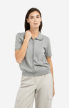YAYA Knitted cardigan with short sleeves and buttons