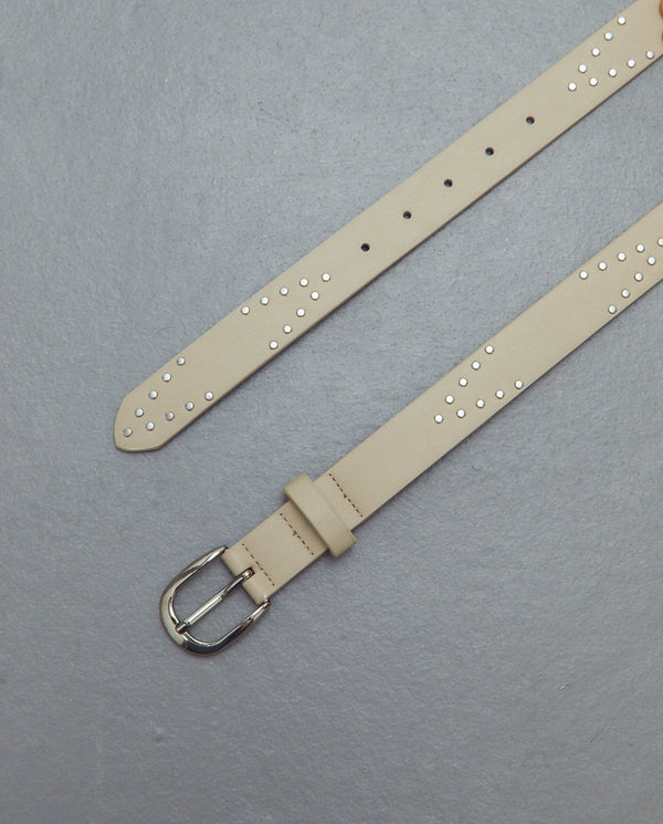 ANDAM Round Eco Leather Buckle Studs Belt - Crudo-115