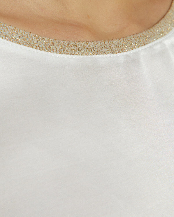ANDAM Short Crew Neck Blouse - Crudo-95