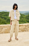 YAYA Coloured Denim with Drawstring - Warm Beige