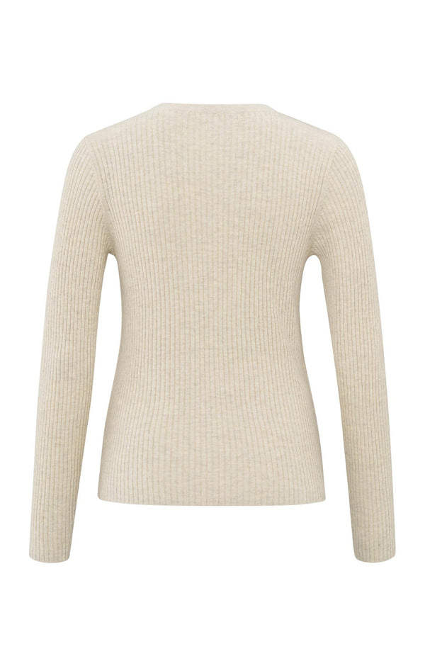 YAYA Faux Layered Ribbed Cardigan