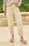 YAYA Coloured Denim with Drawstring - Warm Beige