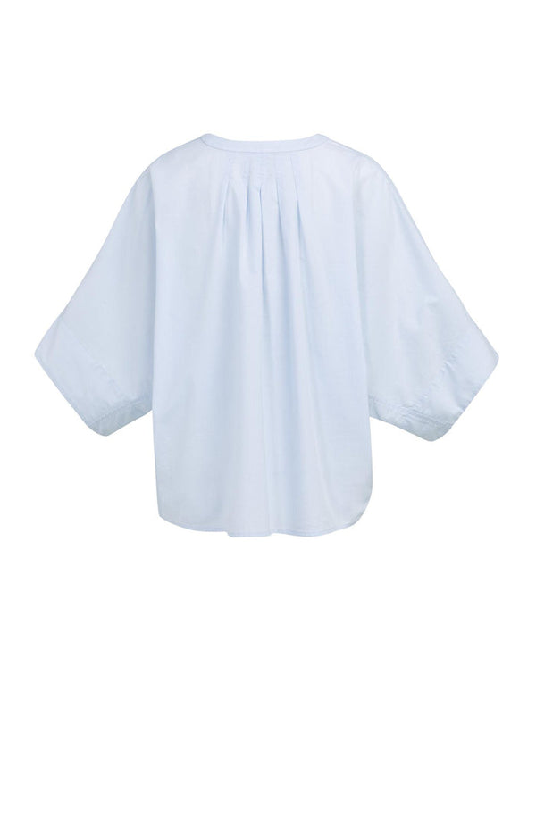 YAYA Oversized Blouse with Batwing Sleeves & Pleats