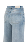 YAYA High-waist jeans with loose fit and roll-up legs - Blue Denim