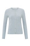 YAYA Faux Layered Ribbed Cardigan - Gray Dawn Blue Melange
