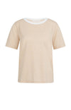 YAYA T-shirt with contrasting ribbed trim - Melange