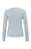 YAYA Faux Layered Ribbed Cardigan - Gray Dawn Blue Melange