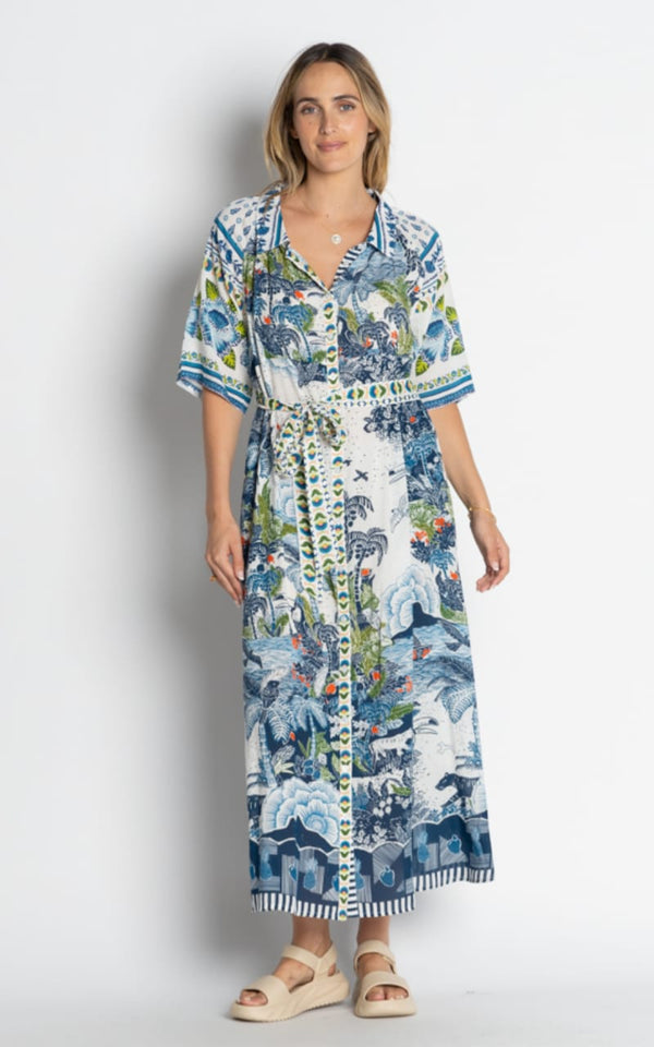 LulaLife Dita Shirt Dress - Ocean
