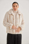 Brave+True Fur Jacket -Linear vanilla