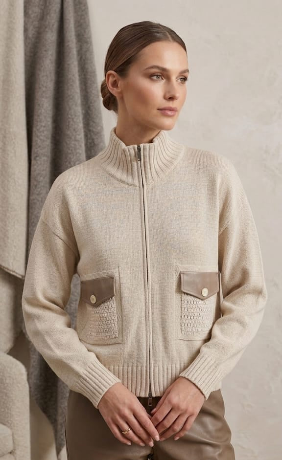 TRICOT CHIC Cardigan- Stone