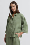 Yarra Trail Lichen Shacket - Moss/White
