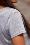 La Petite Etoile Elvie V-neck T-shirt - Gray Sequence