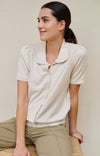 YAYA Knitted cardigan with short sleeves and buttons