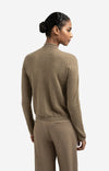 YAYA Knitted High Neck Cardigan - Capers Melange