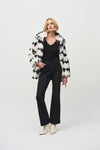 Joseph Ribkoff Reverse Side Fur Coat - Vanilla Black