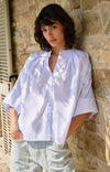 YAYA Oversized Blouse with Batwing Sleeves & Pleats