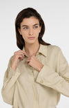 YAYA Bouse Jacket with drawstring & hidden buttons - Warm Dust Sand